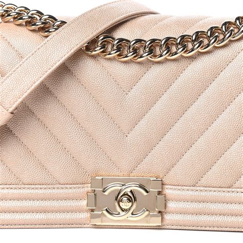 light beige chanel boy chevron